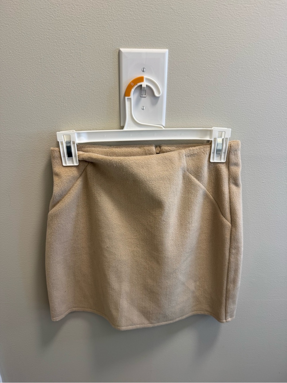 Primark Beige Mini Skirt - Neutral Fleece Panel